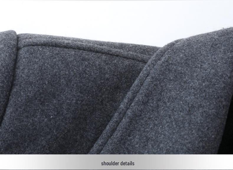 Men's Mid-Length Wool Lapel Winter Coat - Inner Lined, Middle-Aged Business Jacket 03