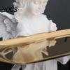 Desktop Organizer Angel Figurine Storage Tray, Elegant Jewelry Exquisite Resin Statue Decorative Accessory Tray Dish, for Rings Necklaces Earrings,