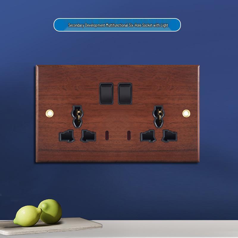 13A British Standard USB Switch Socket, Grey, Wall-Mounted, Multi-Function, One-Gang, Three-Hole Panel