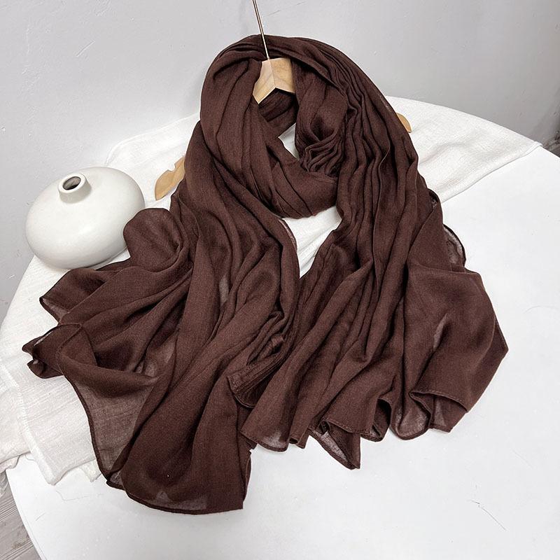Cotton And Linen Solid Color Thickened Scarf Oversized Soft Women'S Shawl Warm Korean Version Of Fashion Silk Scarf