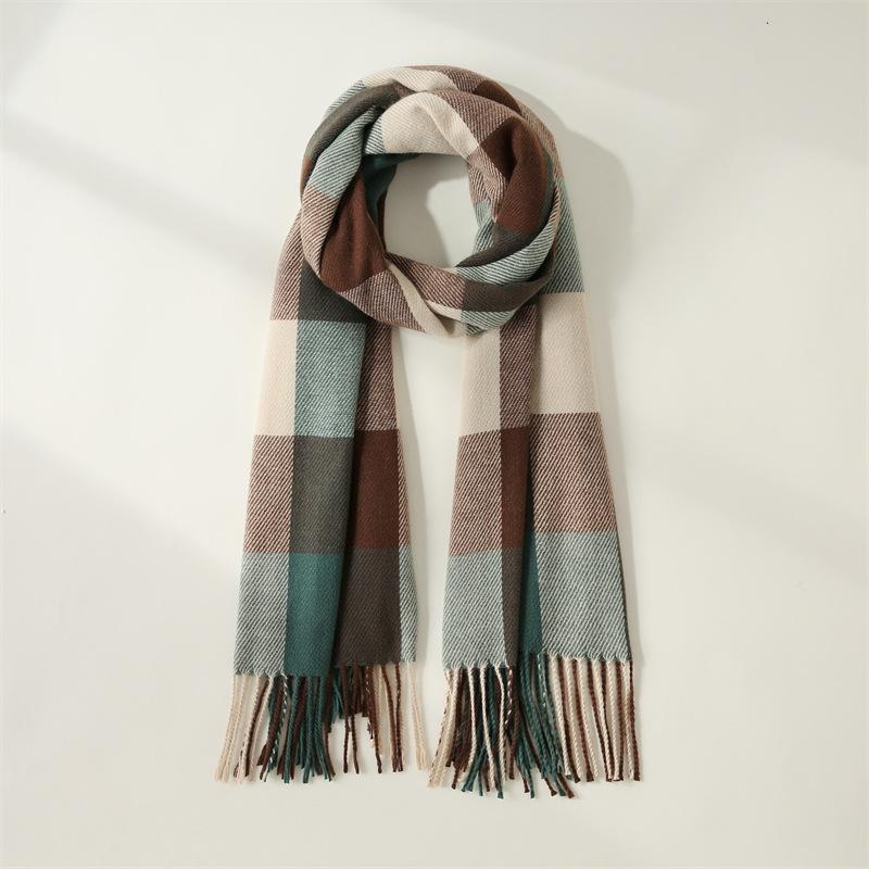 

Scarf 2025 autumn and winter new medium and long warm plaid scarf sweet fashion printed decorative shawl