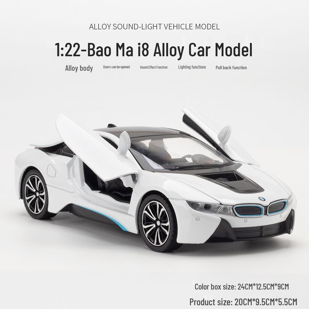 

Пенопластовая коробка 1:22 Игрушка Модель Сплав Автомобиля BMW I8 для Детей