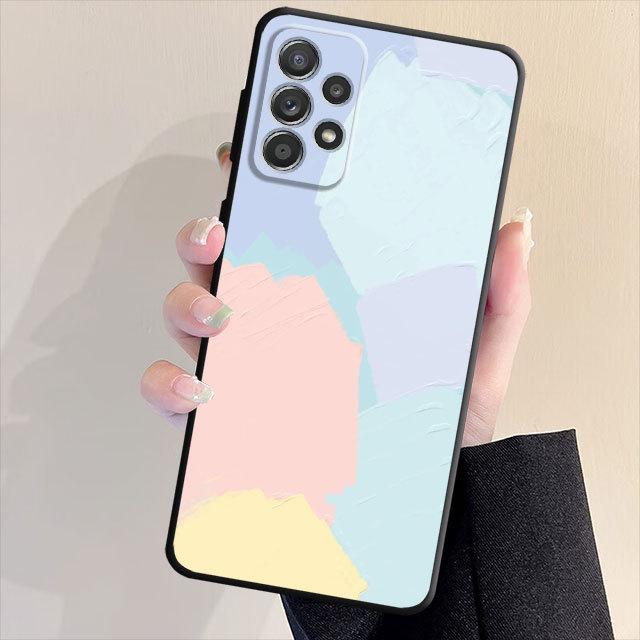 Custodia Nera Opaca Morbida Per Samsung Galaxy A53 A22 A71 A31 A51 A52 A23 A33 A32 A21s A72 A13 A11 A91 A14 Cover Funda Pittura ad Olio