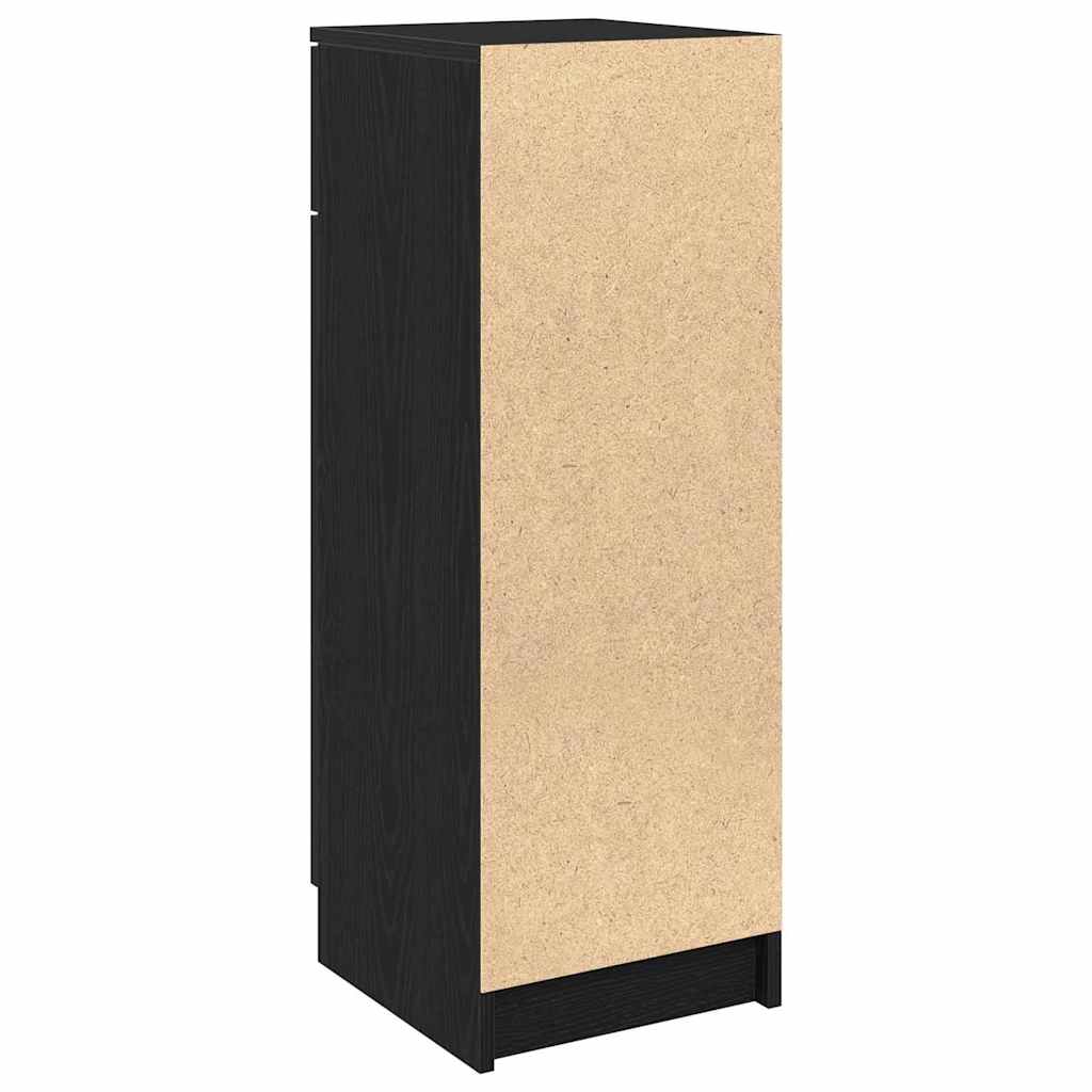 Bathroom Cabinet with Door Black Oak Effect 32 x 34 x 90 cm