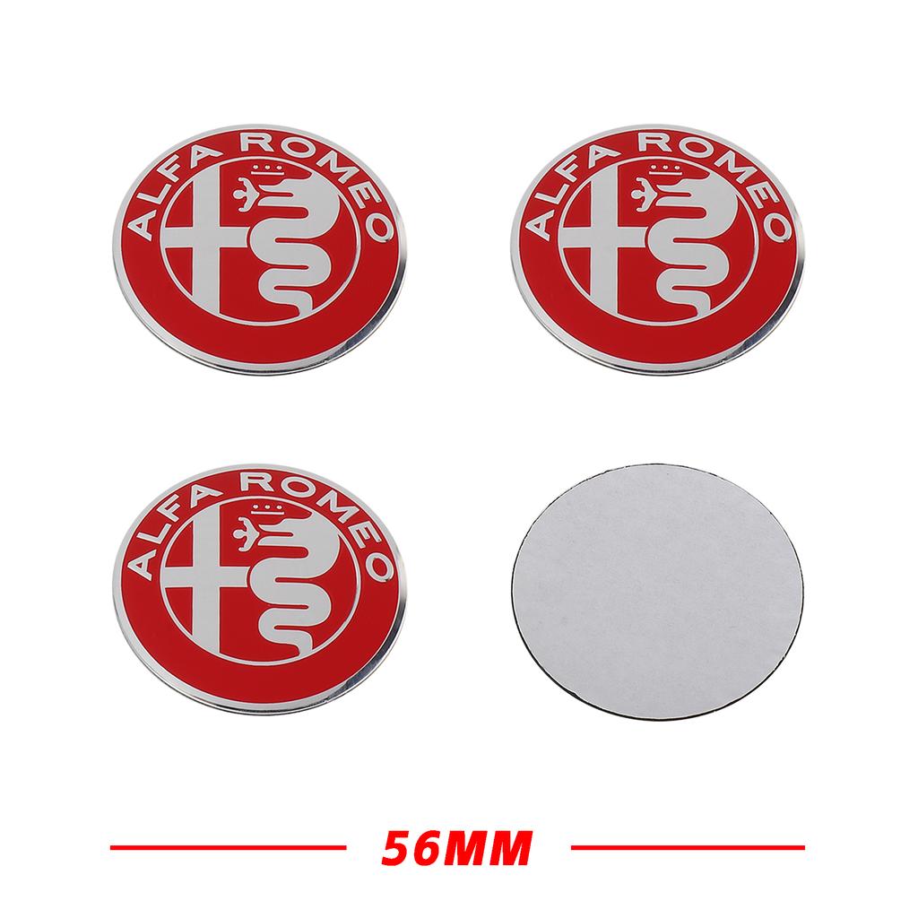 56MM 4Pcs Car Wheel Center Hub Caps Cover Emblem Badge Accessories For Alfa Romeo Giulia Stelvio Giulietta 16 19 147 Mito Tonale