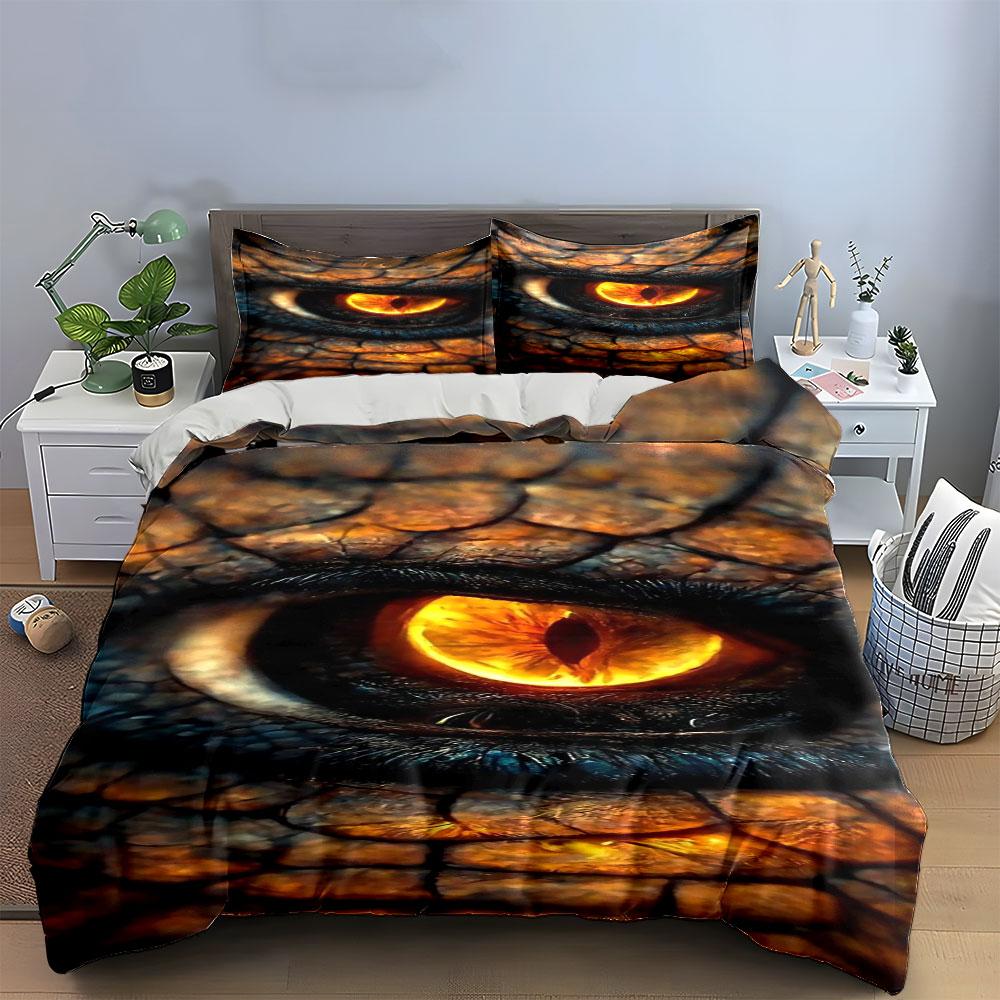 Fiery dragon eye pattern. Bedding sets Duvet cover sets Duvet covers Pillowcases(1 * Duvet Cover 2 * Pillowcases without duvet insert)