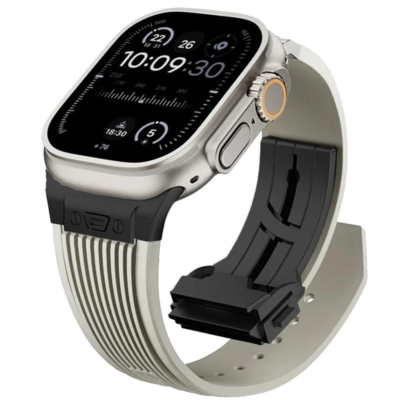 Sport Rubber Band for Apple Watch Ultra 3 2 49mm Series 11 10 46mm Soft Strap for Iwatch 9 8 7 6 5 4 SE 3 44mm 45mm Bracelet