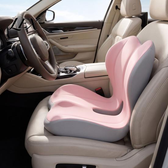 Supportive Cushion for Desk Chair Memory Foam Car Seat Cushion, Ergonomic Lumbar Support Back Pain, Coccyx Relief Non-Slip Office Pad with Breathable