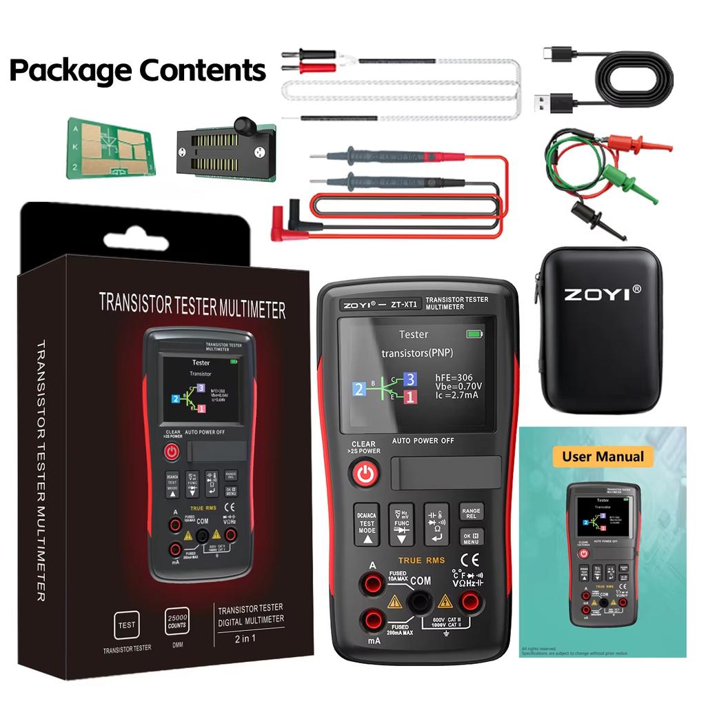 ZOYI XR1 2-in-1 Intelligent Transistor Tester Digital Multimeter Electronic Repair Tool for Tech Enthusiasts