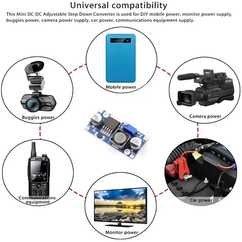 DC-DC 3A Adjustable Buck Converter LM2596 Voltage Regulator 24V To 12V/5V/3V with Electrostatic Bag