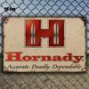 Vintage Hornady Ammunition Hunting Brand Metal Tin Sign Wall Decor HD Printed Tin Plate Artwork for Man Cave Garage Workshop H