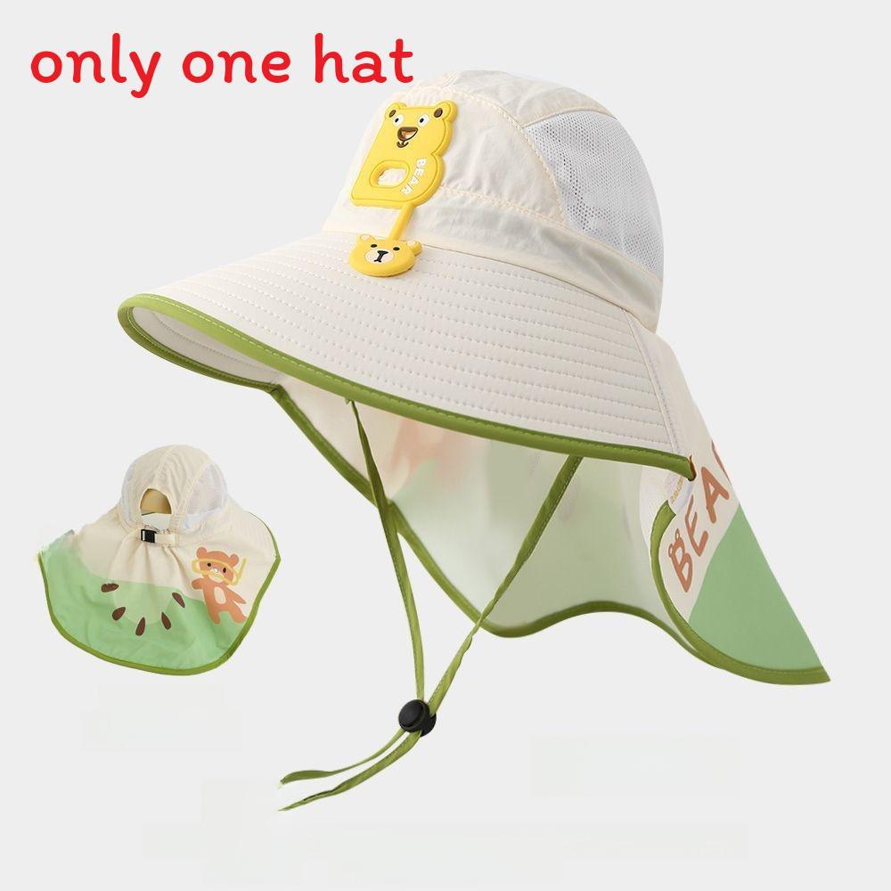 

Children Sun Hat With Wide Brim And Upf 50 For Outdoor Beach Protection Green Bear
