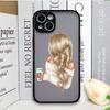 Fashion Girl Women Coffee Miss Phone Case for Samsung Galaxy S25 S24 S23 Ultra S22 Plus S21 FE 5G Shockproof Bumper Hard Covers