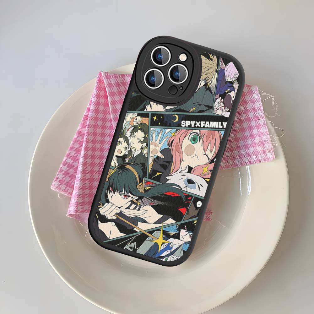 Classic Anime Spy X Family Phone Case Leather For IPhone 16 15 14 13 12 11 Pro Max Plus Matte Cover