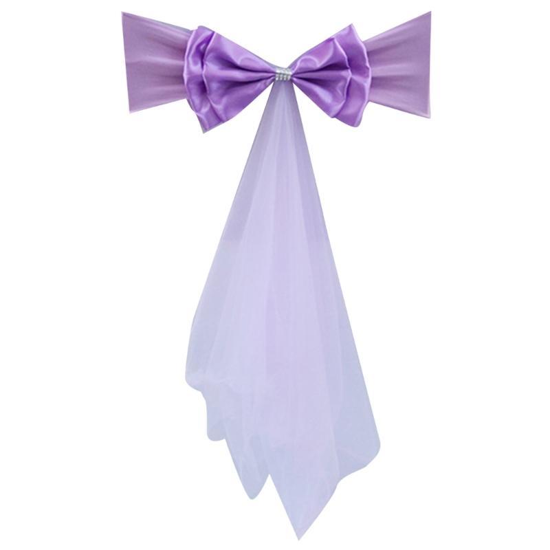 652F Satins Chair Cover Chair Sashes for Wedding Ceremony Dining Hall Party Outdoor Decoration Easy to Install