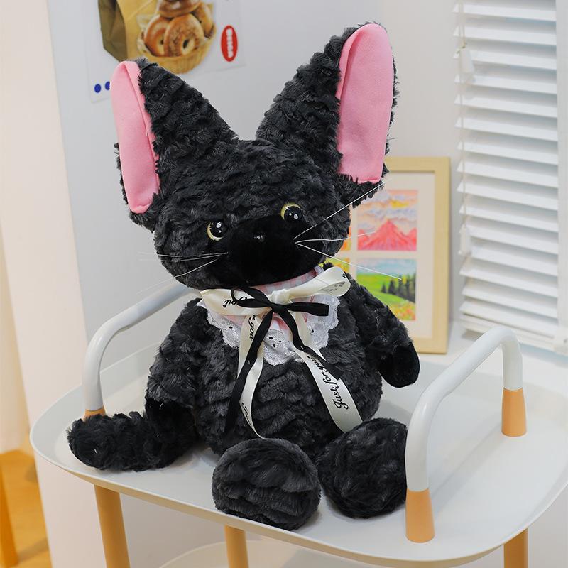 German same super cute curly doll cute cat black cat doll Internet celebrity plush toy birthday gift