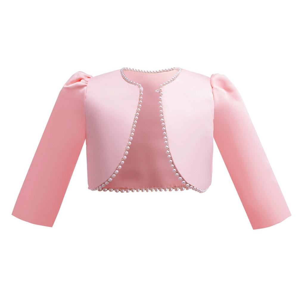 Kids Cropped Long-Sleeve Coat Formal Wear Accessory