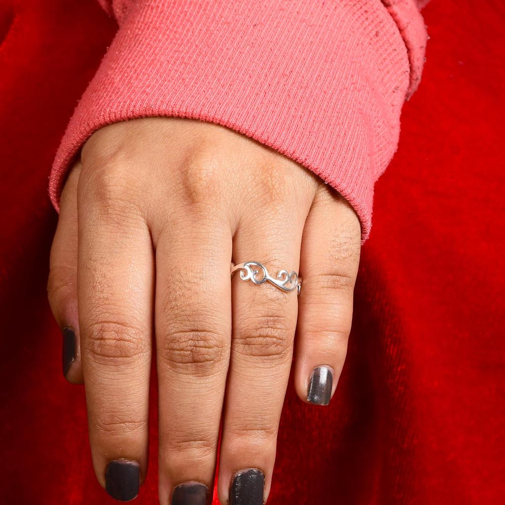 Sterling Silver Filigree Scroll Ring | Handmade 925 Silver Openwork Band | Minimalist Vintage Silver Ring | Everyday Silver Jewelry
