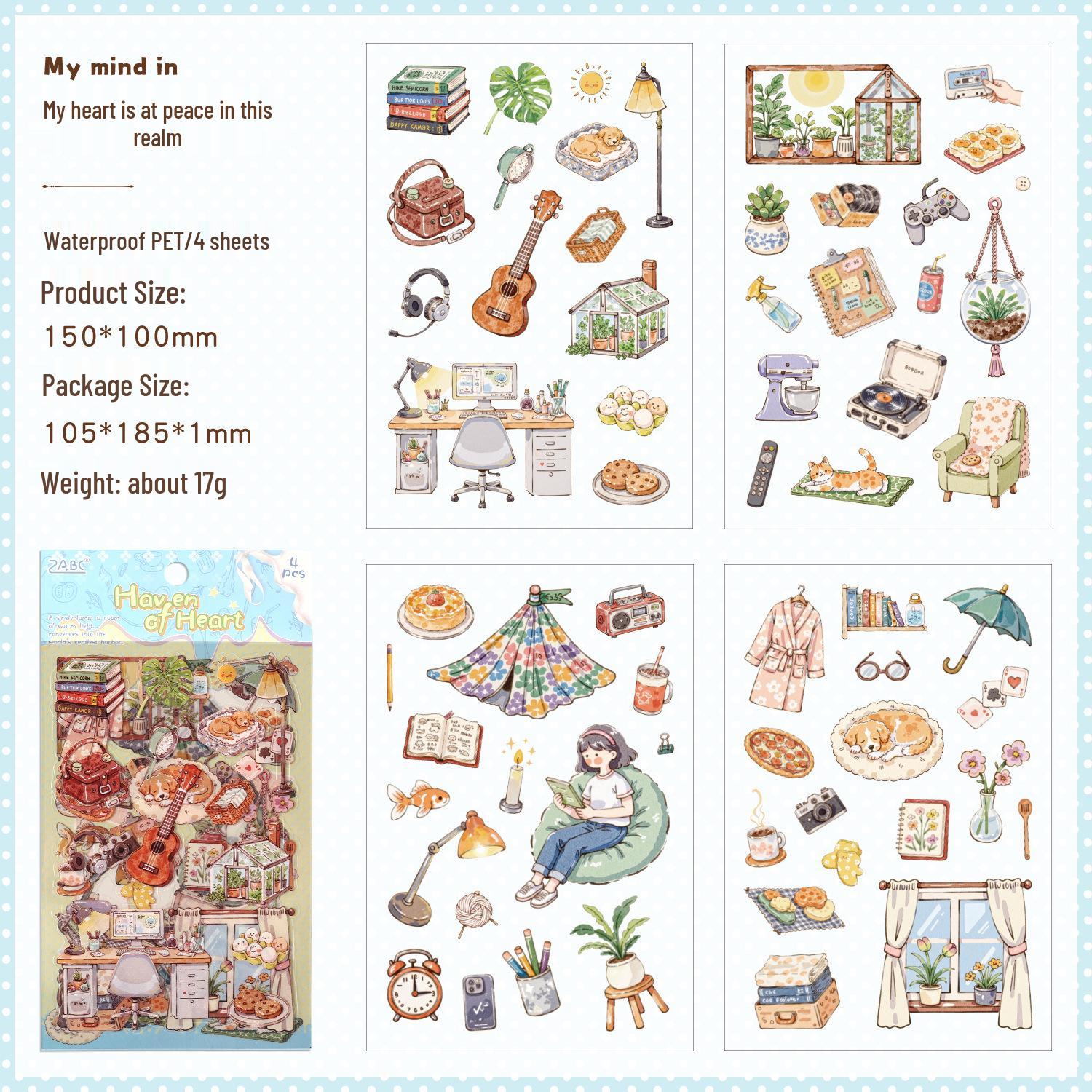 Yue Zhen Happiness Guide Cute PET Journal Stickers Cross-border Supplies