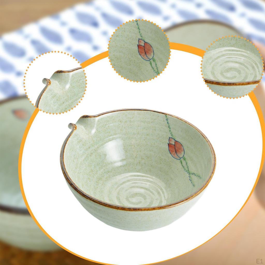 Pottery Matcha Bowl Seasoning Container Classical Decoration Noodle Soy Sauce Dish for Home