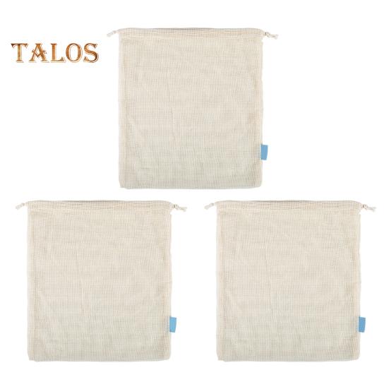 3Pcs Eco-Friendly Reusable Bags Mesh Breathable Strong Load-bearing Snacks Toys Organizer Multipurpose Grocery Shopping Bags