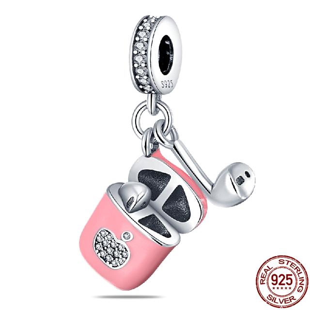 Se potrivește mărgele de brățară Nou în argint 925 Căști pentru muzică Seria inimii Brelocuri Bijuterii DIY pentru femei Cadou