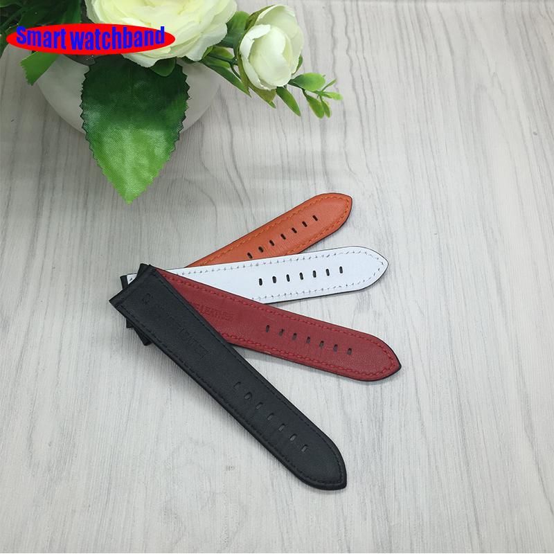 18mm 20mm 22mm 24mm Black Red Stitching Carbon Fiber Leather Watch Band Strap Sport