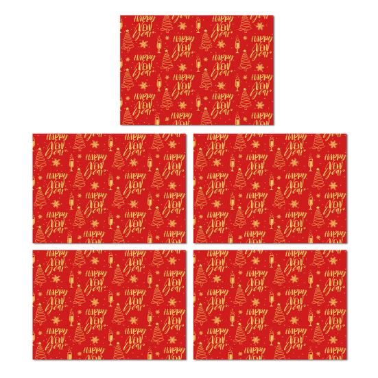 

5 шт. Рождественская упаковочная бумага Золотая фольга Упаковочная бумага для подарков с рисунками праздничной елки Упаковочная бумага для букетов цветов для самостоятельной упаковки подарков 5pcs красный