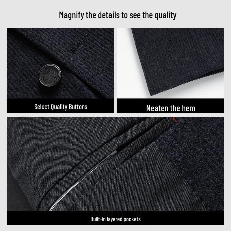 SANSAN Men's Anti-Wrinkle Chenille Suit Jacket