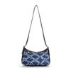Blue Denim Pattern Armpit Bag, Simple Fashion Plaid Printing Shoulder Handbag, a Women's Bag Trend