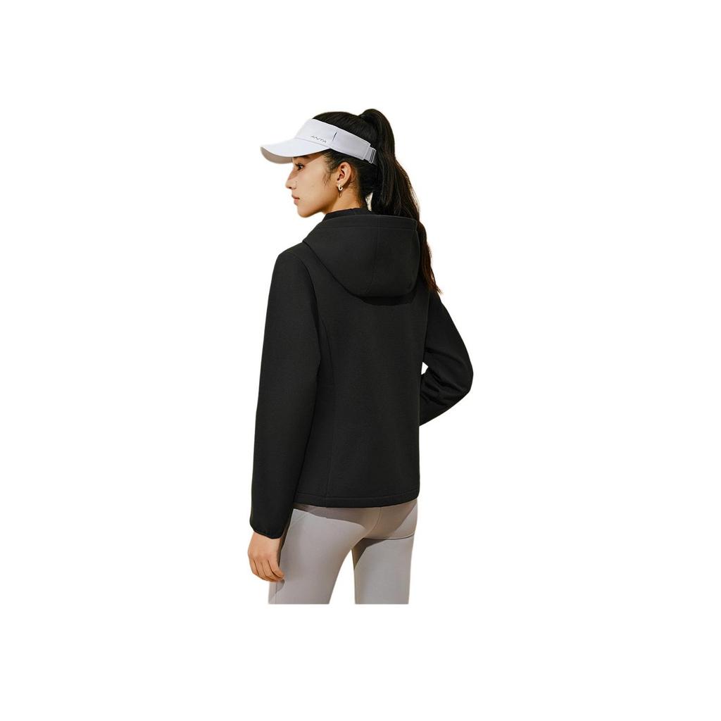 Anta Hooded Zipper Sports Casual Simple Fleece Versatile Solid Color Comfortable Jacket Women jackets 962547601-5