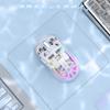 FREEWOLF Gaming Maus A2 Transparent RGB Kabellose Gaming-Maus mit Transparentem Digital 400mAh Einstellbarem Akku Weiß, 2,4G/BT Verbindung, Etui,