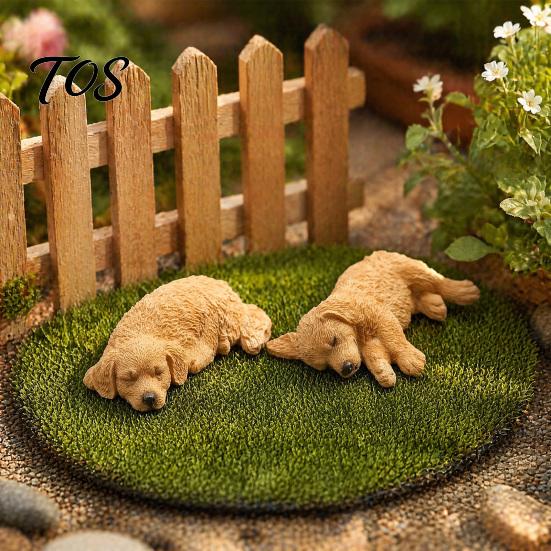 Kreatives Geschenk für Autoliebhaber 2 Stück Schlafender Harzhund Figur, Niedliche Welpen Armaturenbrett Dekoration Exquisite Tier Skulptur Frauen, Mini Beruhigende Statue Schreibtisch,