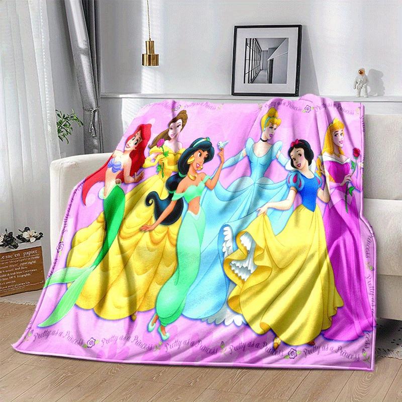 1pc Princess Printing Blanket - Soft, All-Season Throw for Living Room, Bedroom,Personalized Gift with Adorable Cartoon Design