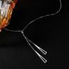Elegant Triangle Pendant Necklace Adjustable Long Necklace Tassels Necklace  Female Jewelry