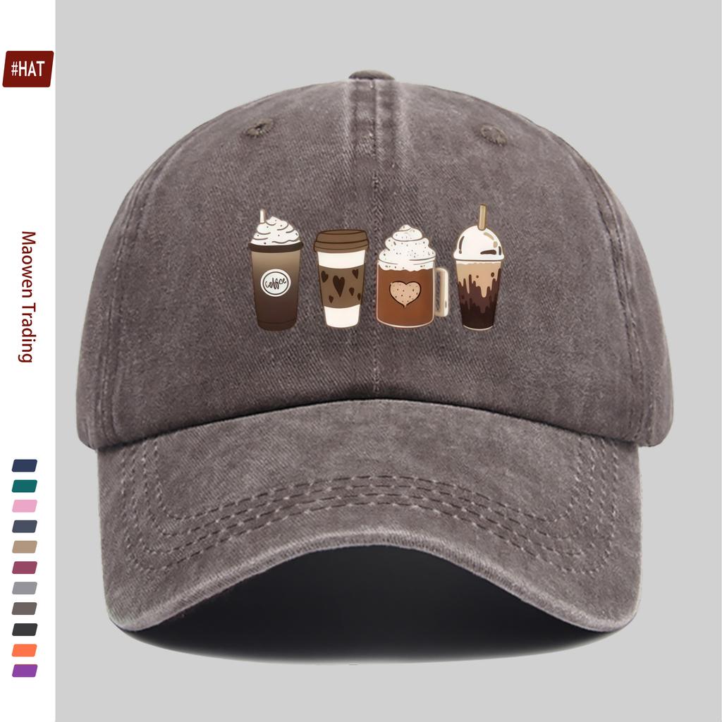 Pc Coffee Pattern Print Baseball Cap Casual Home Printed Design Leisure Hat Comfortable and Lightweight Trucker Sun Hat with