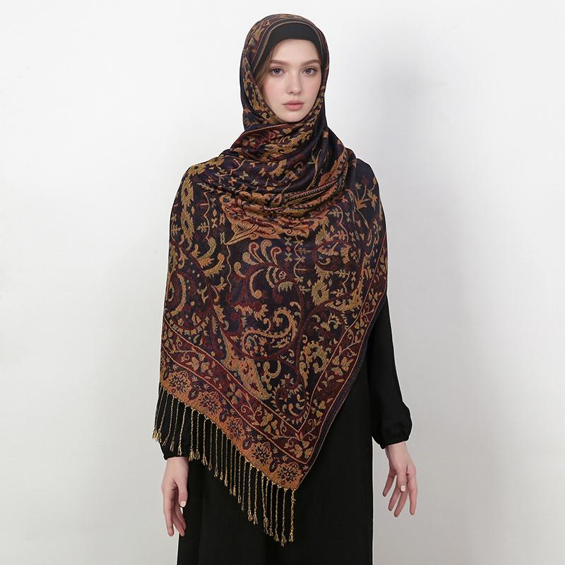 Pashmina Scarf Shawl Wrap Paisley Jacquard Stoles Vintage Cashew Scarves Printed Cotton Tippet Sunscreen Hijab