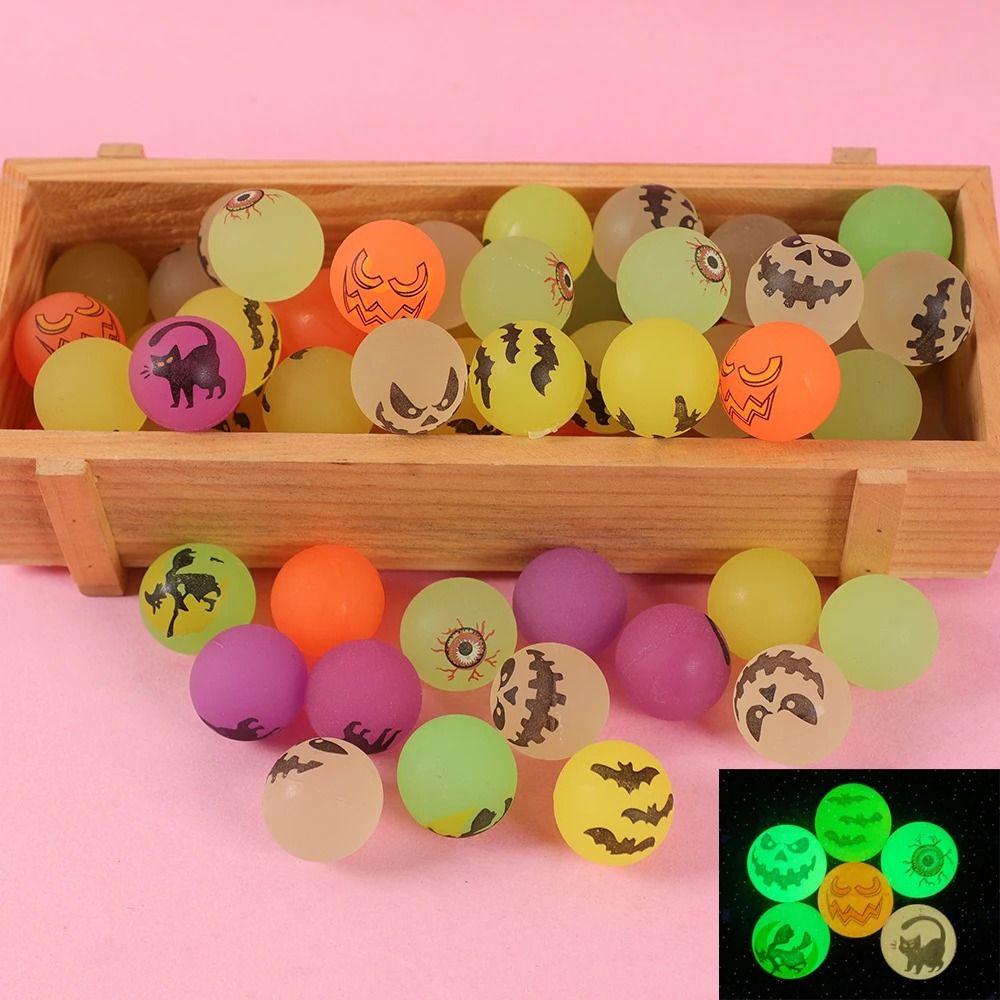 10pcs/set Stretchy Eyeballs Halloween Bouncy Balls Scary Luminous Bouncy Balls Bouncy Eyeball  Gifts