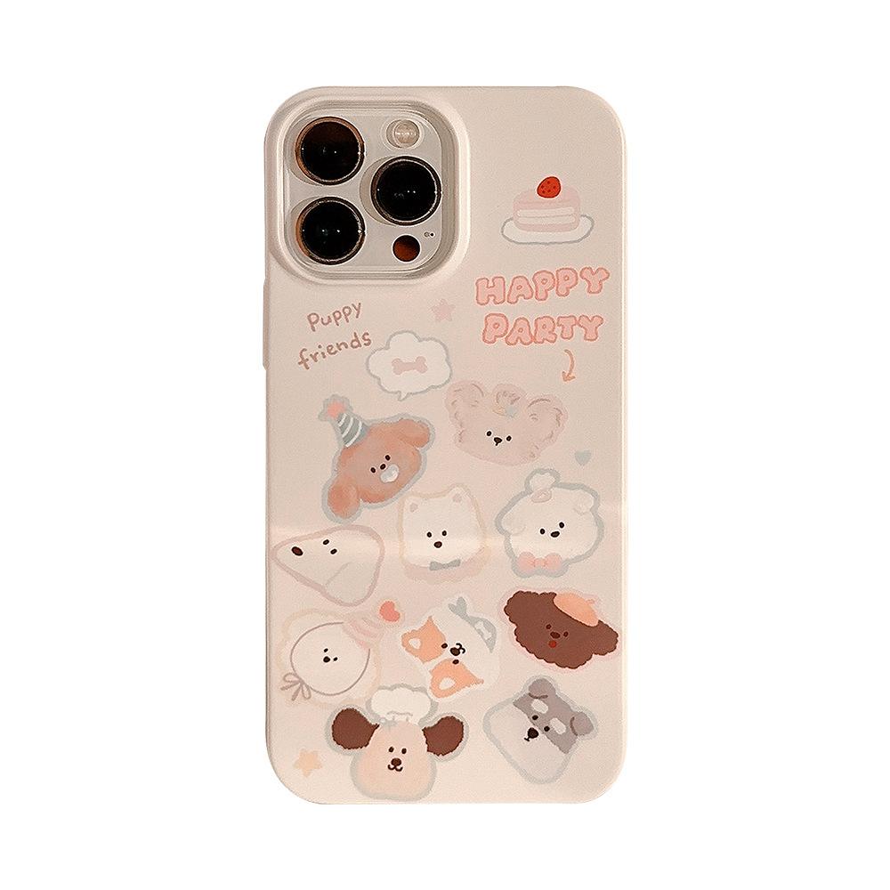 Fun Cartoon Puppy Avatar Suitable for 13 Apple 15 Mobile Phone Case IPhone 14 Promax Original 12 Film 16