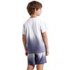 Boys Letter Print Gradient Sports Set Quick Drying Short Sleeve T-Shirt Drawstring Elastic Waist Shorts