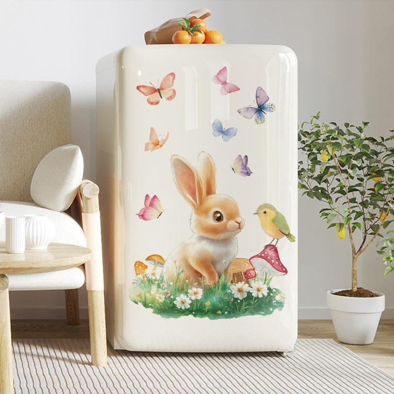 Easter New Product Electrostatic Patch Cute Rabbit Colorful Egg Stickers Glass Window Stickers Children's Room Decoration
