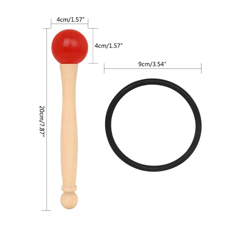 Rubber Singing Bowl Mallet with Wood Handle for Crystal Quartz or Tibetan Sound Healing Yoga Meditation Singing Bowls