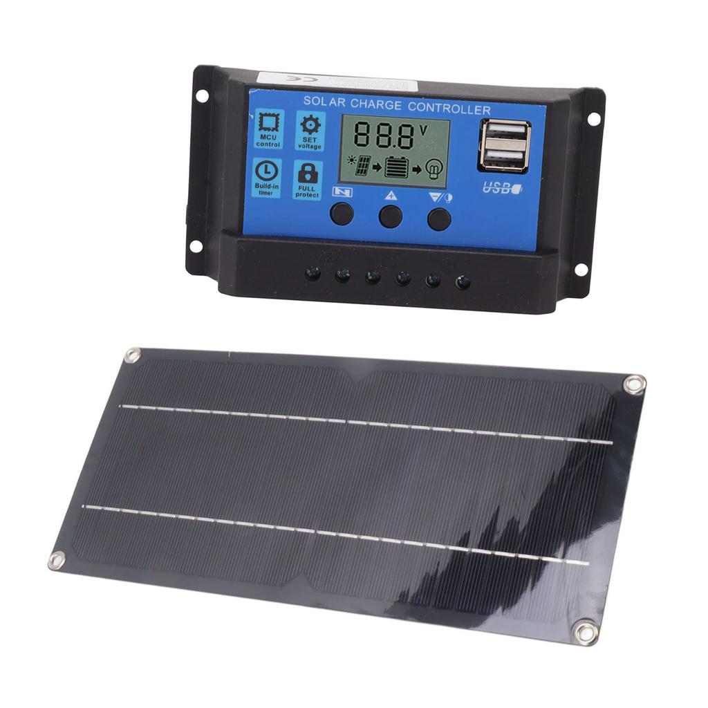 6W Monocrystalline Silicon Solar Panel Kit with 100A Controller Waterproof Solar Charge Controller