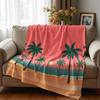 Blush Tropical Soft Flannel Blanket Breathable Warm Throw for Office Car Sofa Kids Room Birthday Xmas Gift