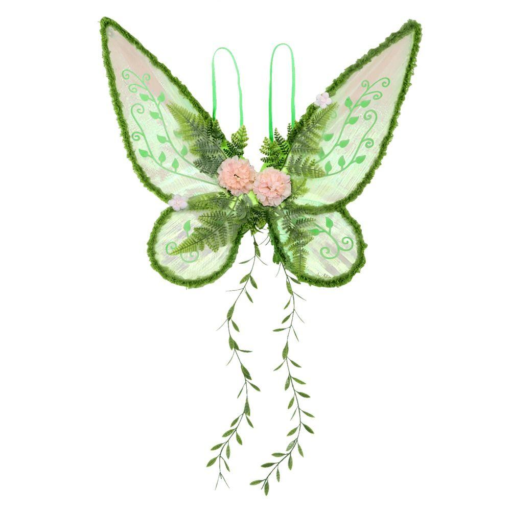 Flower Crown Forest Fairy Wings Set Nature Style Magic Wand Woodland Fairy Costume Girls Costume Kids Dress Up Props