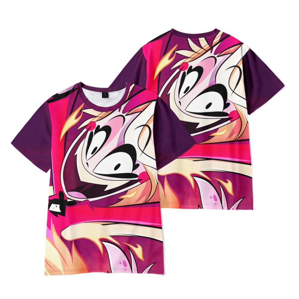 9 Colors Summer Fashion Women Men's Casual Anime Hazbin Hotel Cartoon Printed Cosplay Short Sleeve T-shirts