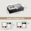 ProCase Sunglasses Case 12 Storage Box for Eyeglasses and Acrylic PU Black (Holds Sunglasses), 2-Tier Jewelry, Lid, Material,