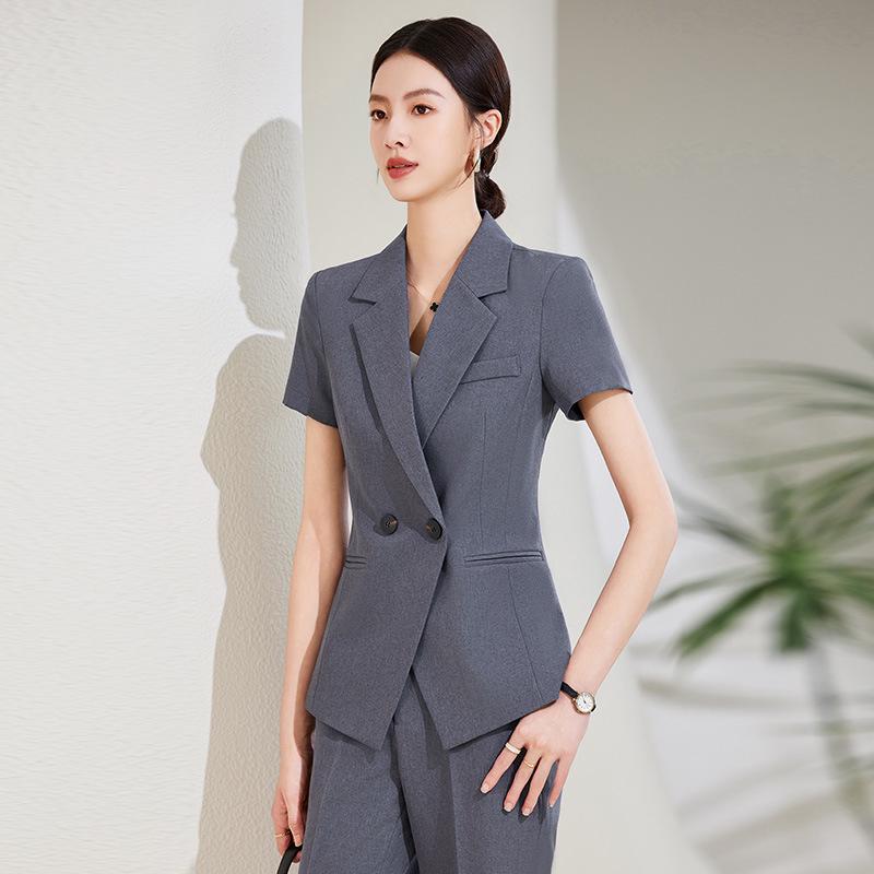 Damski garnitur blezerowy w stylu koreańskim z wyższej półki do profesjonalnego i casualowego noszenia latem