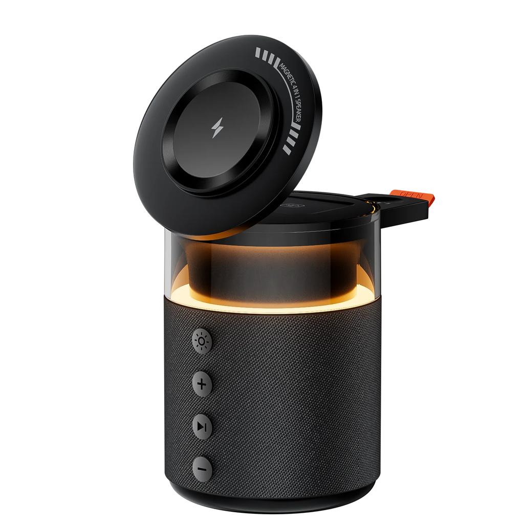 3 in 1 Magnetic Wireless Charger Night Light Speaker For iPhone 17~12 Pro Max Apple Watch 10 9 8 7 AirPods 4/3 Pro Fast Charging