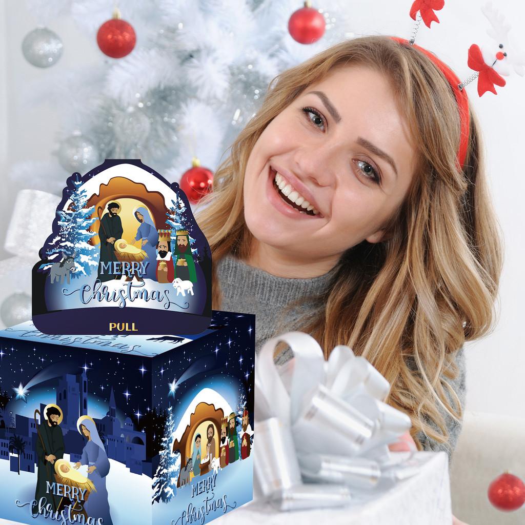 Jesus Christmas Scene Paper Money Box For Festive Party And Celebration Decor